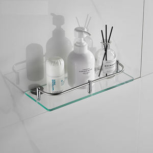 Duurzaam En Functioneel Gehard Glas Plank Aan De Muur Gemonteerd Voor Badkamer Of Woonkamer Voor Diversen Opslag Op Maat - Product Image 2