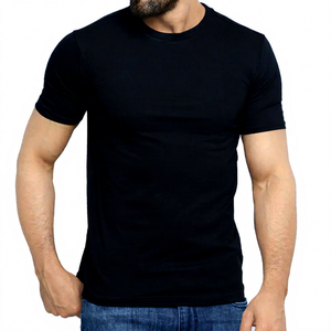 <b>Men's</b> <b>Black</b> Slim Fit O-Neck T-<b>Shirt</b> <b>Short</b> <b>Sleeve</b> Solid Plain Casual Tee Sublimation <b>shirt</b> - Product Image 1