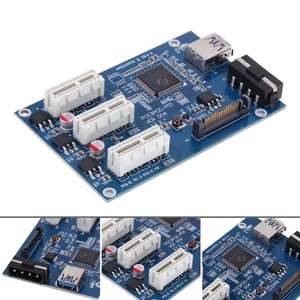 Nhà Máy PCI-E 1 để 3 PCI Express 1 khe cắm thẻ Riser 3 PCI-E khe cắm adapter PCI-E cổng thẻ nhân với 60cm cáp USB (màu xanh) - Product Image 5
