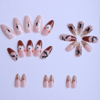 Faux ongles transfrontaliers 2026 Nouvelle collection Halloween : Motifs chauve-souris sombres, toile d'araignée, fantômes et animaux ; Capsules d'ongles disponibles
