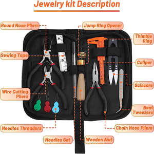 Đồ trang sức làm cho nguồn cung cấp Kit Nhẫn sizer công cụ đo lường Kit với công cụ đồ trang sức Dây Gói trang sức phát hiện cho nhẫn sửa chữa - Product Image 2