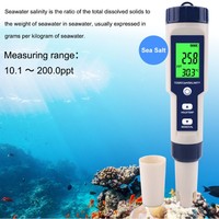 Testeur de qualité de l'eau 5 en 1 le plus récent TDS/EC/PH/Salinité/TEMP avec électrode remplaçable, mesureur de sel