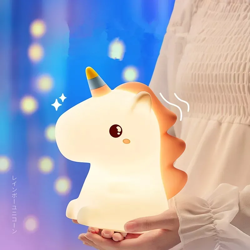 Home Decoration Soft Silicone Night Light Kid Gift Colorful Patting Lamp USB Rechargeable Bedroom Bedside Atmosphere Lamp