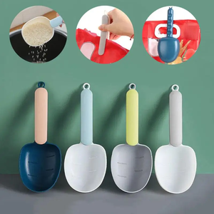 Multifunctional Rice Measuring Scoop Household <b>Plastic</b> <b>Kitchen</b> Tool with Sealing Clip for Pet Dog Food Feeding - Product Image 6
