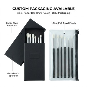 Set de 6 Brochas de Maquillaje de Pelo de Cabra Natural para Ojos, para Difuminar, Sombrear y Detallar, Venta al por Mayor OEM ODM - Product Image 2