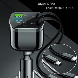 ที่ชาร์จในรถยนต์แบบพับเก็บได้ 100w, อะแดปเตอร์ในรถยนต์พร้อมหน้าจอดิจิตอล รองรับสูงสุด 100w, แรงดันไฟฟ้าขาเข้า 12V-24VDC - Product Image 4
