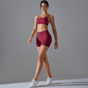 Sujetador deportivo con espalda cruzada para mujer, conjunto de yoga sin costuras, ropa de gimnasio, ropa deportiva para levantar glúteos, atuendo atlético para entrenamiento - Product Image 3