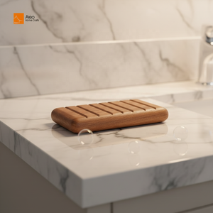 Porte-savon rectangulaire moderne en bois d'acacia durable, écologique, pour salle de bain et cuisine, support pour savons naturels et pains de savon de <span class=keywords><strong>douche</strong></span> - Product Image 2