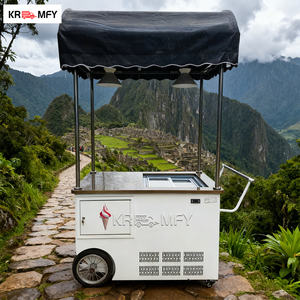 Vitrine Réfrigérée pour Gelato et Crème Glacée, Kiosque Mobile en Métal Anti-Rouille avec Auvent pour Restauration Rapide - Product Image 5