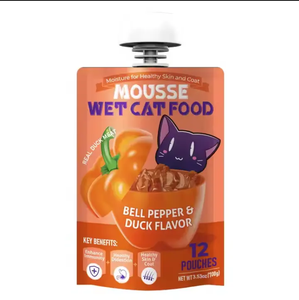 Venta al por mayor de suministro de alto contenido en proteínas, salmón, sabor a calabaza, comida húmeda para mascotas, bolsa de aperitivos, embalaje de comida húmeda Natural para mascotas para gatos - Product Image 1