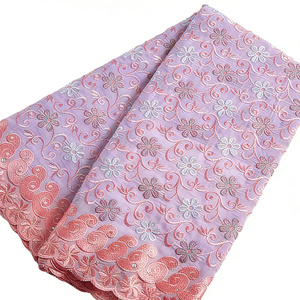 Dentelle Guipure <span class=keywords><strong>Fuchsia</strong></span> Écologique de Haute Qualité, Soluble dans l'Eau, Broderie 3D avec Strass pour Tissu de Robe 100% Coton - Product Image 2