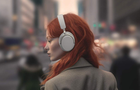 Casque sans fil pliable WATA Remax supra-auriculaire léger 5.4 avec annulation active du bruit (ANC), affichage numérique et haut-parleurs dynamiques de 40 mm