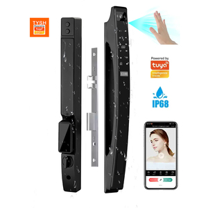 TYSH <span class=keywords><strong>Serrure</strong></span> électrique automatique Aluminium Verre Coulissant Tuya App WiFi 3d Reconnaissance faciale <span class=keywords><strong>Serrure</strong></span> de porte intelligente Étanche pour l'extérieur - Product Image 1