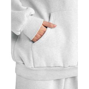 Ensemble de survêtement sportif pour femme, taille plus, 2 pièces, printemps, uni, avec pantalon de voyage - Product Image 5