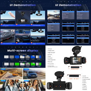 Podofo 4 Ống Kính Dash Cam <span class=keywords><strong>DVR</strong></span> 2.4 ''1080 P Xe Trở Lại Hộp Vòng Lặp Ghi Âm Phát Hiện Chuyển Động Tầm Nhìn Ban Đêm Ghi G-Cảm Biến OEM Bán Buôn - Product Image 4