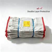 Vente directe d'usine, gants de travail en toile antidérapants à double couche de calibre 24, résistants à la chaleur, avec poignets renforcés, épaisseur 12 oz, sans latex