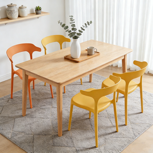 Fauteuil monobloc moderne et coloré en PP avec design épuré et accoudoirs colorés, chaise de salle à manger minimaliste pour la maison, le café et le bureau - Product Image 2