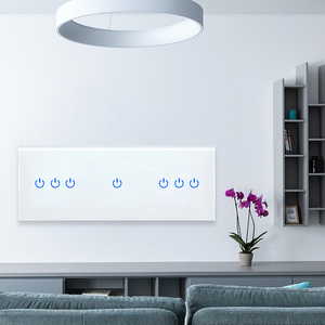 Interruptor de pared de Panel táctil WiFi tipo 225, indicador LED 10A Max. ABS Google Home Alexa para Tuya APP Control Retro 3/4/5/6/7/8/9 Gang - Product Image 6