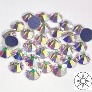Lucky factory 2078# 60 colors 8+8 cuts hot fix crystal hot fix stone rhinestone strass with glue for garment