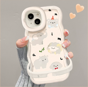 เคสโทรศัพท์มือถือ TPU ลายช้างที่มองไม่เห็นมีที่ยึดสองด้านขอบเป็นคลื่นสำหรับ <span class=keywords><strong>iPhone</strong></span> x XR XS 11 <span class=keywords><strong>12</strong></span> 13 14 15 16 Pro 17 - Product Image 5