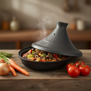 หม้อเซรามิกสีดำขนาด 28 ซม. สำหรับทำอาหารประเภทตุ๋นและทาจีน รุ่นสปริง ทาจีน - Product Image 3