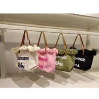 Tas Penyimpanan Kanvas Tas Kerja Santai dengan Ruang Penyimpanan Luas Tas Bahu Besar Tas Tangan untuk Perjalanan & Penggunaan Sehari-hari Tas Penyimpanan