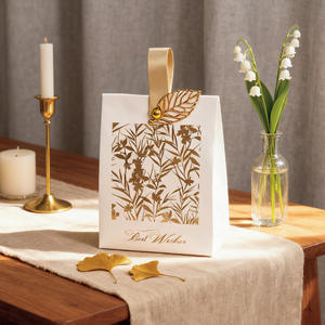 Caja de Dulces para Boda Color Crema 2025, <span class=keywords><strong>Estilo</strong></span> Francés Retro, Triangular, de Papel Kraft, con Lazo de Color, de Lujo Discreto - Product Image 3