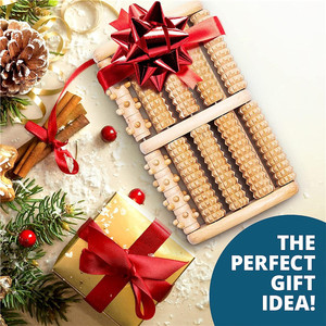 Holz-Fußmassageroller mit individuellem Logo für Plantarfasziitis & Fersensporn-Schmerzlinderung - 5-Rollen-Tiefenmassage - OEM/ODM - Product Image 6