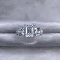 Bague de luxe MuShan en argent sterling 925 avec diamant Moissanite, plaqué or véritable 18 carats pour femme, bagues fines brevetées MST
