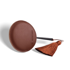 Customized New Style Round Shape Competitive Price PU Pouch Round Metal Handheld <b>Mirror</b> - Product Image 6