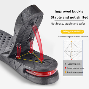 Plantillas Elevadoras de Altura Ajustables de 3-9cm, Almohadillas Absorbentes para Talón de Zapato, Soporte para Mayor Altura - Product Image 4