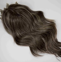Offre en gros : Toppers en dentelle HD 6x7, 7x7, 8x8 en cheveux humains vierges européens brun foncé balayage, avec doublure en soie diamantée, pour usage quotidien féminin