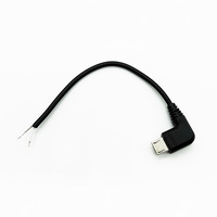 Câble d'alimentation à angle L Micro USB B nu avec queue de cochon Personnalisé 90 degrés droite/gauche V8 USB Micro B vers câble à extrémité ouverte étamé