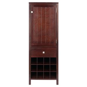 DB Brooke Walnut Jelly Armoire à 3 sections Casier à vin élégant avec solution de rangement - Product Image 3