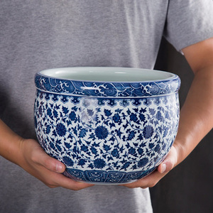 Pot de plantes à fleurs en céramique <span class=keywords><strong>bleu</strong></span> et blanc, table chaude, livraison gratuite - Product Image 3