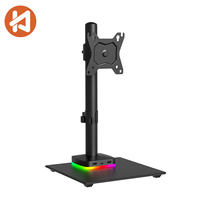 Soporte de Monitor de un Solo Brazo Khcoohoo Personalizado, Soporte de TV de Escritorio de Aleación de Acero, Inclinación de 90°, Rotación de 360° para TV de 13"-27", Capacidad de Carga de 8 kg