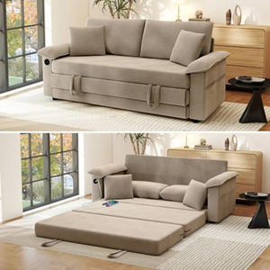 <span class=keywords><strong>โซฟา</strong></span>เบดแบบพับได้ 2 ที่นั่ง ปรับเป็นเตียงได้ มีพอร์ต USB ผ้าเชนิลล์ ขนาดควีนไซส์ เหมาะสำหรับพื้นที่ขนาดเล็กในห้องนอน - Product Image 6