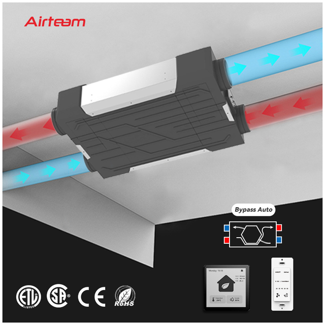 Recuperator Air Energy Recovery Ventilator Heat Recovery Ventilation With PM2.5 Filter for Home
