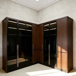 Modern Luxury Glass Door <b>Wardrobe</b> Custom <b>White</b> Walk in Closet Solid <b>Wood</b> Storage System Bedroom Furniture by Balom - Product Image 6