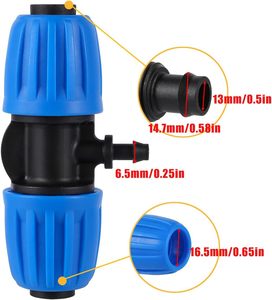Raccord en T fileté pour tuyau PE 16 mm (1/2'') avec verrouillage pour tuyau de 4/7 mm – Arrosage de jardin et <span class=keywords><strong>irrigation</strong></span> goutte à goutte - Product Image 3