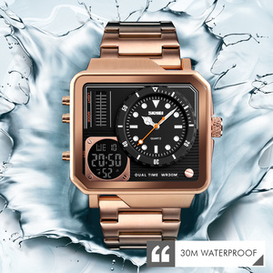 Célèbre <span class=keywords><strong>skmei</strong></span> montre numérique analogique quartz or <span class=keywords><strong>1392</strong></span> chiffres montres de luxe pour hommes montres en acier inoxydable doré - Product Image 5