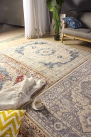 Alfombra Cuadrada de Poliéster Grueso con Diseño Étnico de Estilo Europeo para Sala de Estar, Sofá, Mesa de Centro, Estudio, Dormitorio, Balcón