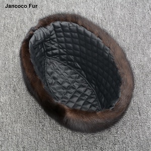 Chapeaux en <span class=keywords><strong>fourrure</strong></span> de vison véritable pour hommes, de haute qualité, chauds pour le printemps et l'hiver, chapeaux tendance pour hommes - Product Image 6