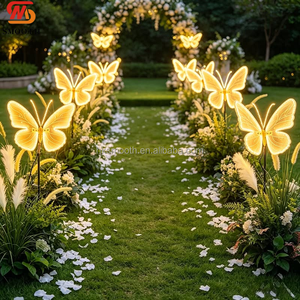 Unique LED Butterfly Party <b>Wedding</b> <b>Props</b> Electric Glowing Butterfly Road Lead Dynamic Moving Butterfly Decor - Product Image 1