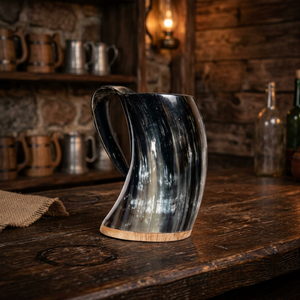 Ensemble de tasses artisanales rondes en corne de buffle, de qualité supérieure, de style viking, modernes, étanches, avec poignée robuste, design classique et standard. - Product Image 5