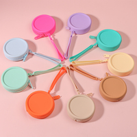 Porte-monnaie mini portable tendance en silicone avec fermeture éclair, pochette de rangement étanche, sac à main avec dragonne