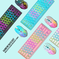 Clavier de jeu 61 touches et tapis de souris Combo Clavier filaire RVB pour ordinateur portable de bureau Ergonomie Rétroéclairage Touches d'axe Accessoires PC