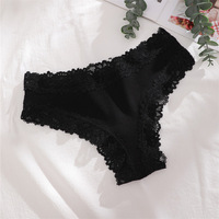 Culottes en coton taille basse pour femmes, sous-vêtements triangulaires en coton très élastiques et respirants avec dentelle, pour le quotidien