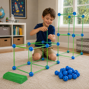 Kit de construction de tente-fort DIY, jouet STEM de construction en mousse pour enfants, construisez un <span class=keywords><strong>château</strong></span>, une tour ou une tanière pour la chambre ou le jardin - Product Image 1