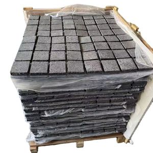 Tự nhiên flamed g684 Bluestone Đen Granite <span class=keywords><strong>basalt</strong></span> <span class=keywords><strong>Cobble</strong></span> lát đá trên lưới - Product Image 1